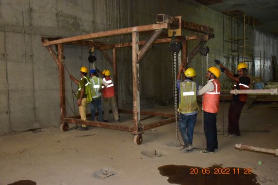 Preparation for OTE duct erection works.